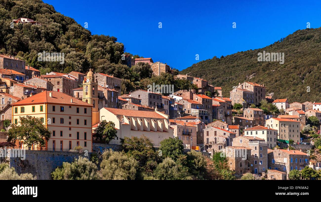 Village de Vico haute Corse 2B France Banque D'Images