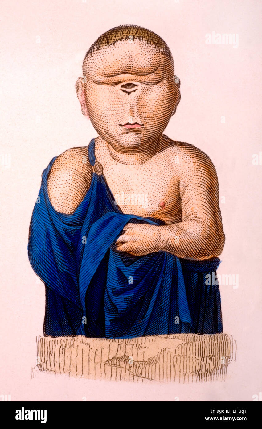 La gravure de l'époque victorienne d'un dessin du Cyclope. Image restaurée numériquement à partir d'un milieu du xixe siècle l'encyclopédie. Banque D'Images