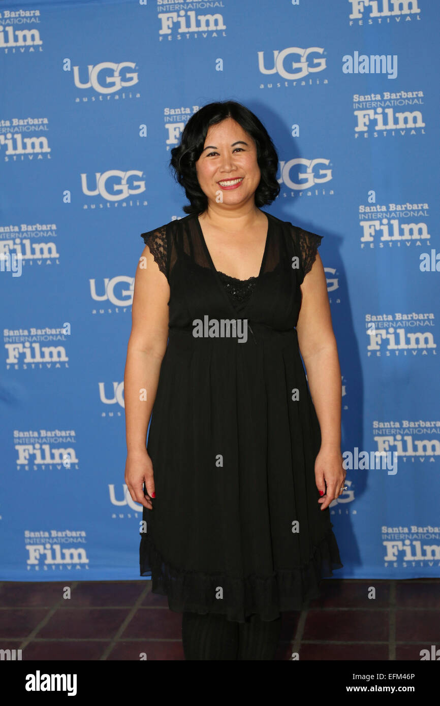 Santa Barbara, Californie, USA - 6 Février, 2015 La vie après la tempête Pi Christina Lee (producteur), marche le tapis rouge à la Santa Barbara International Film Festival. Banque D'Images
