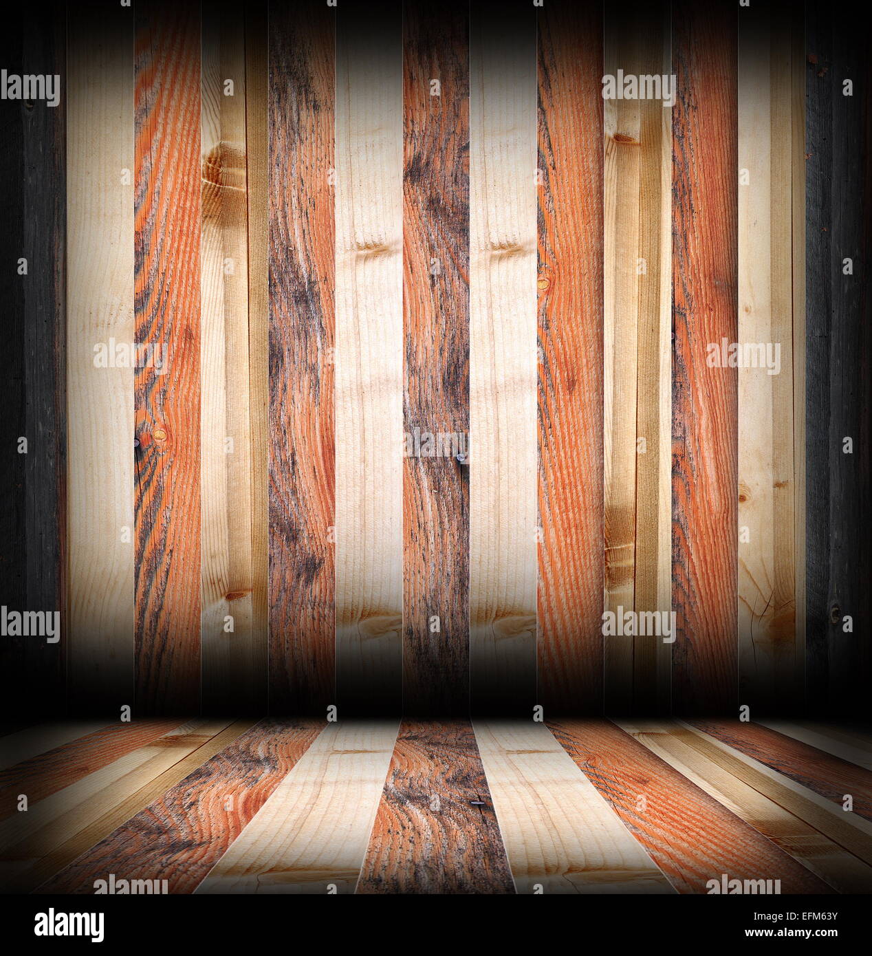 Les planches de bois à rayures finition sur toile prix intérieur, sol et mur Banque D'Images