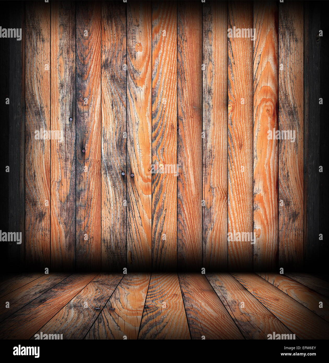 Bandes brun patiné sur l'architecture d'intérieur toile vide prêt foo votre conception, finition du bois Banque D'Images