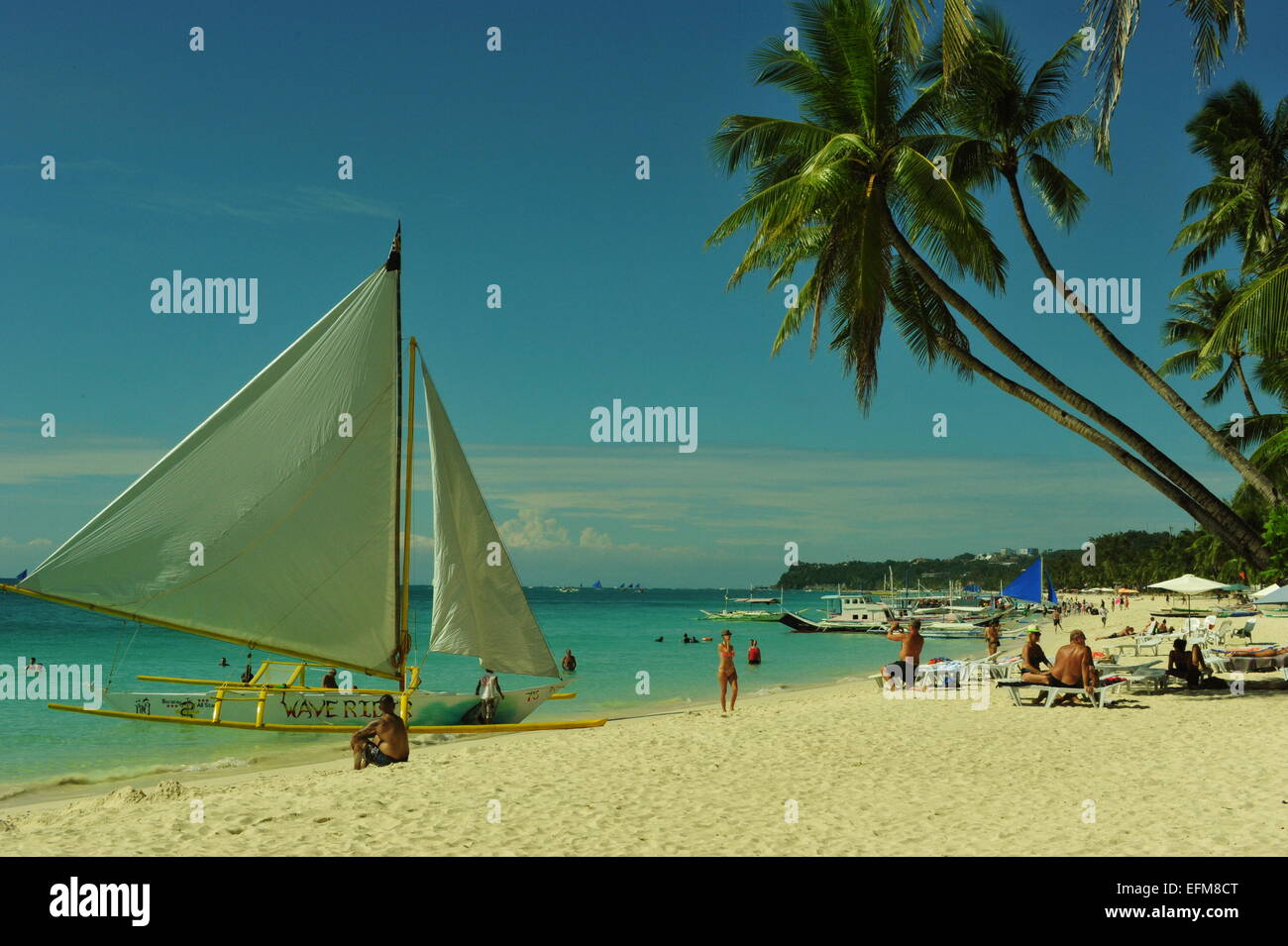 White Beach, Boracay, Philippines. Banque D'Images