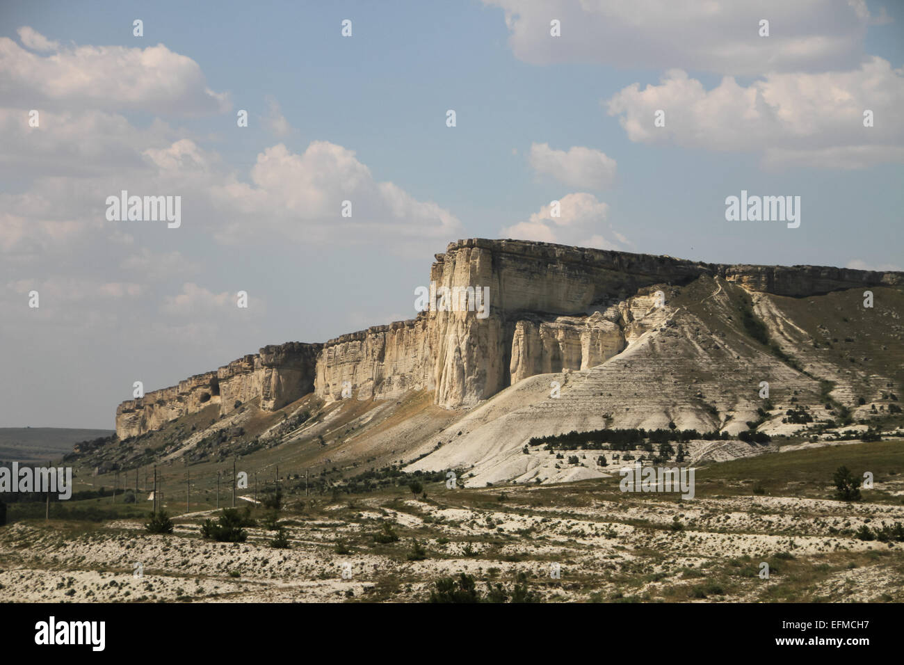 White Rock ou Ak-Kaya dans la Crimée Banque D'Images