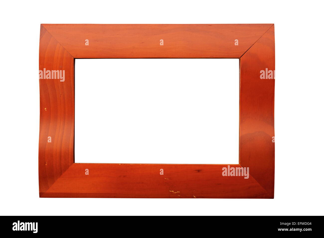 Cadre en bois photo rougeâtre isolated over white background pour votre conception Banque D'Images