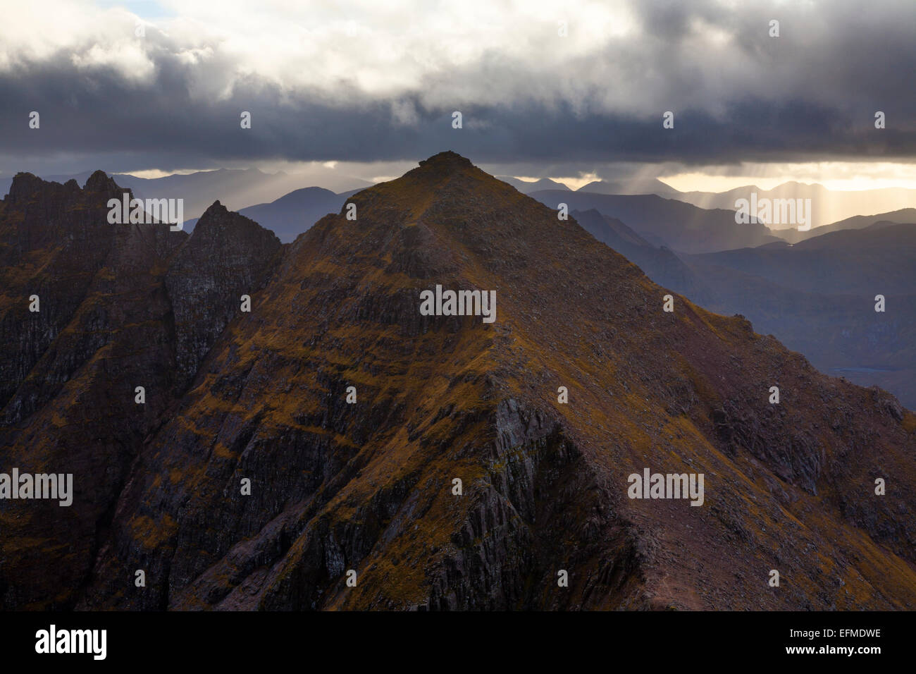 Sgurr Fiona et la crête d'un Teallach, Dundonell. Banque D'Images