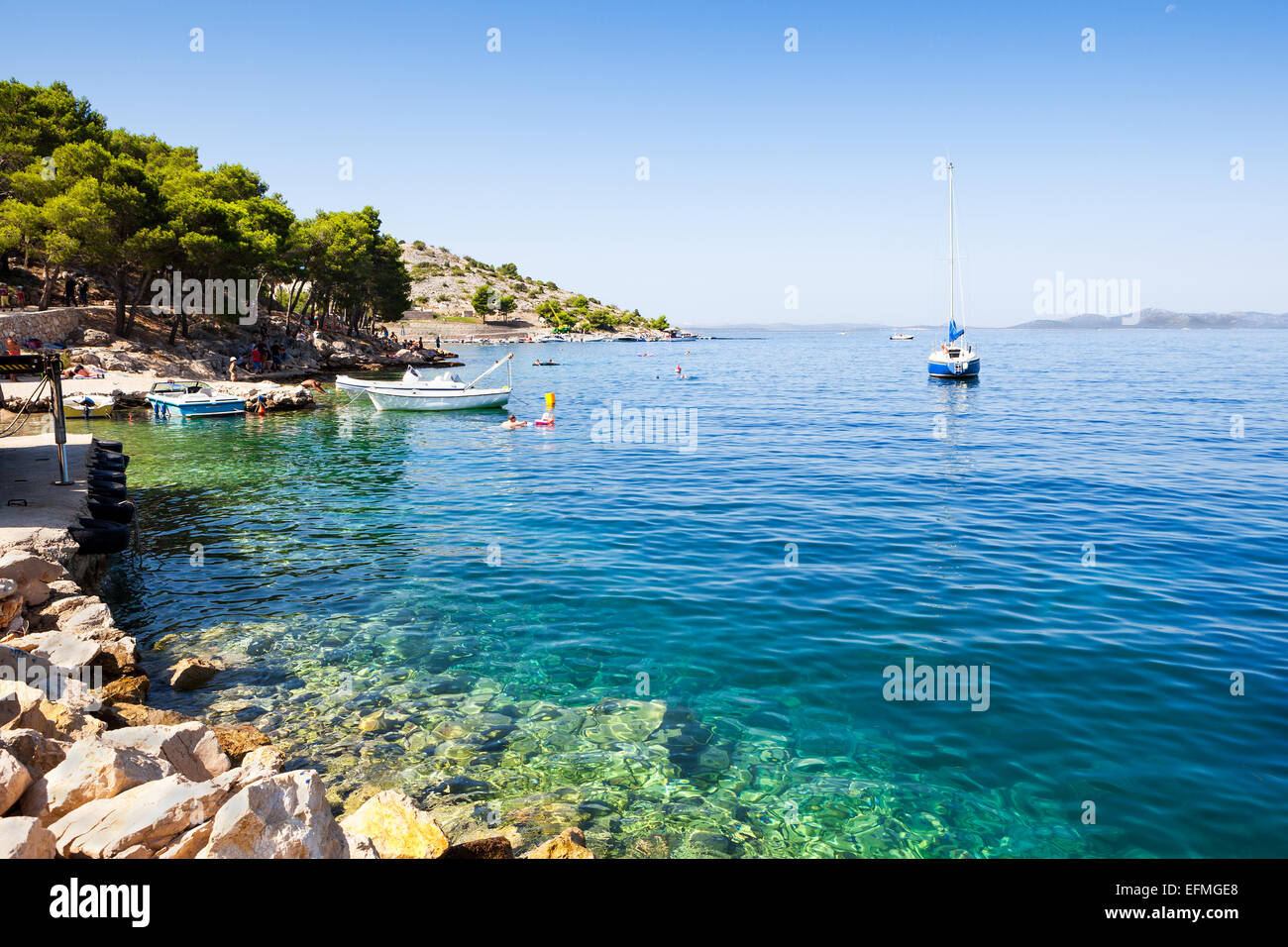 La côte Adriatique de Croatie voile Banque D'Images