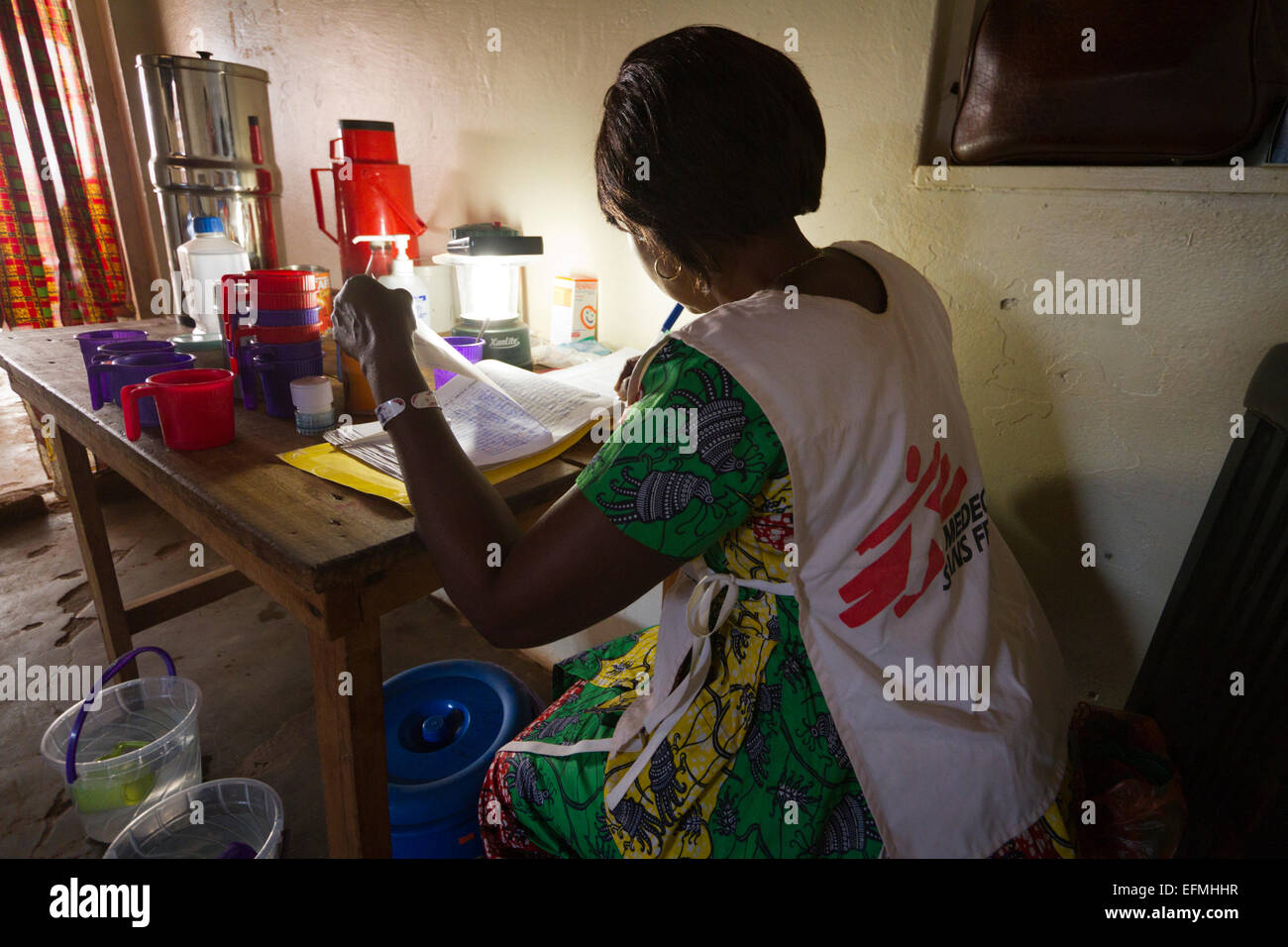 Mamadou M'Baiki centre de santé MSF dans le district de Bangui PK5 ,R C A ,République centrafricaine,Afrique Banque D'Images