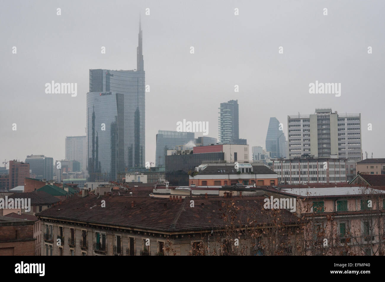 Panorama de l'ancien et le nouveau Milan, Italie Banque D'Images
