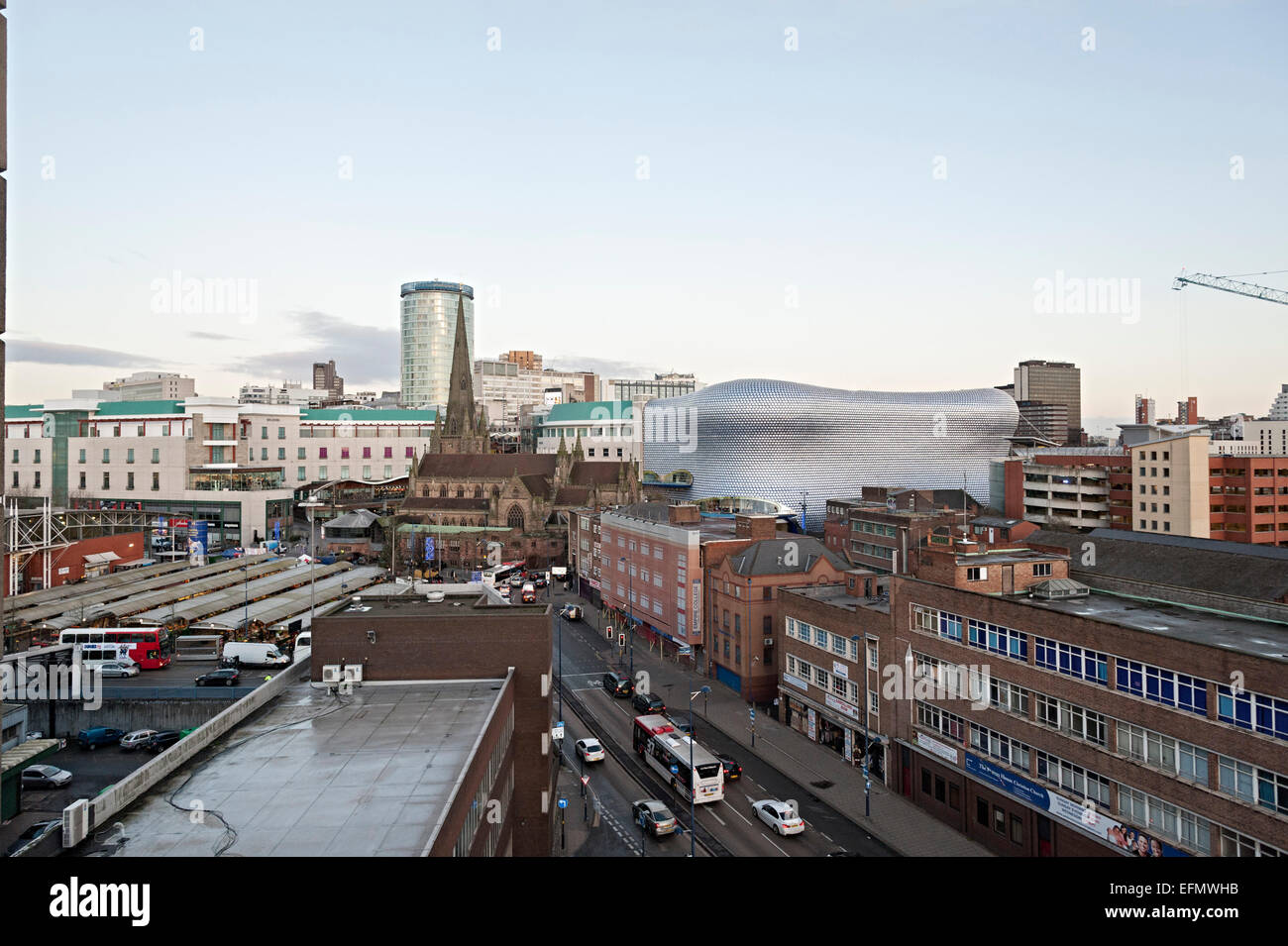 Centre commercial Bullring birmingham vus de digbeth Banque D'Images