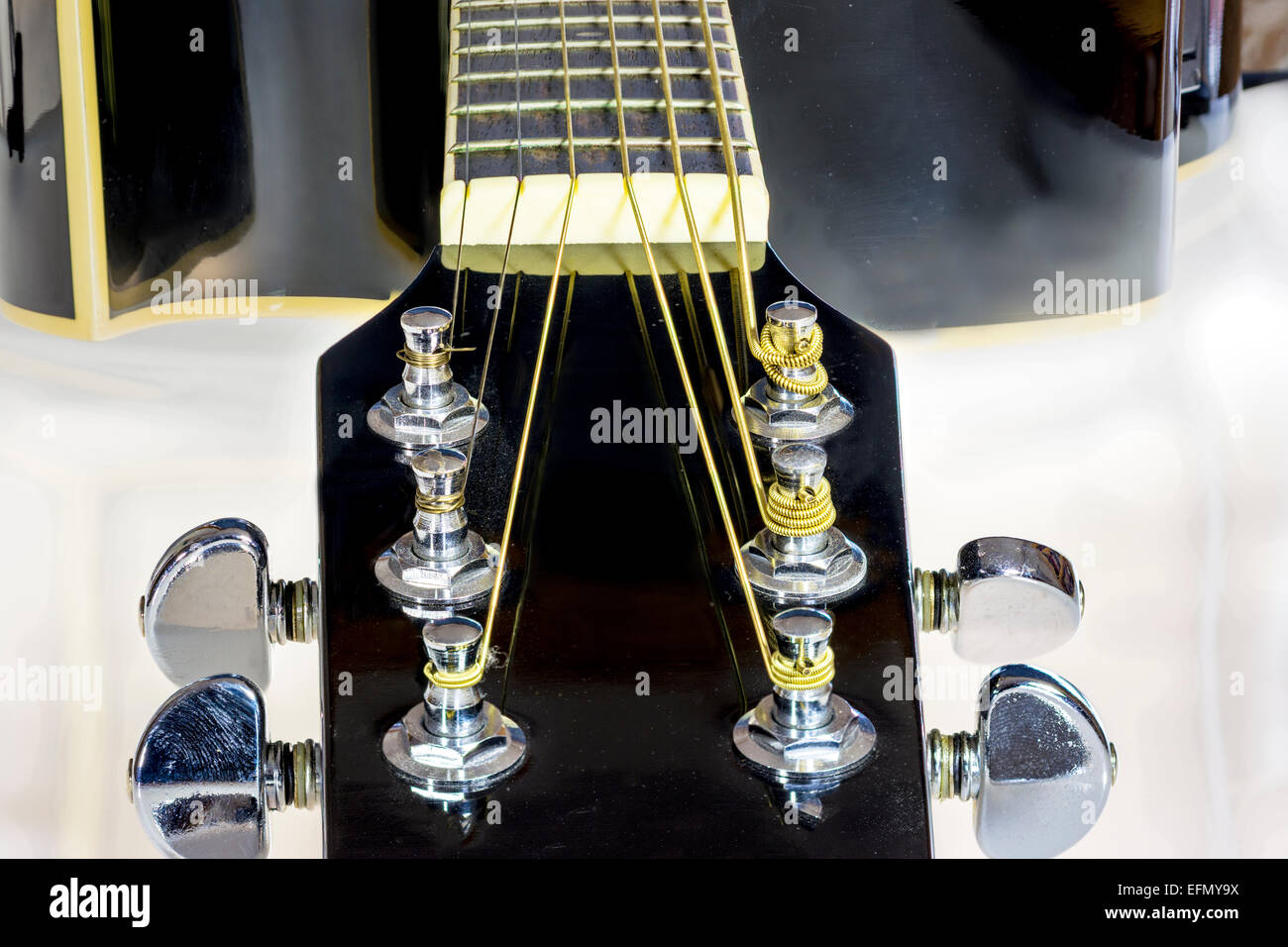 Close up d'un manche de guitare Banque D'Images