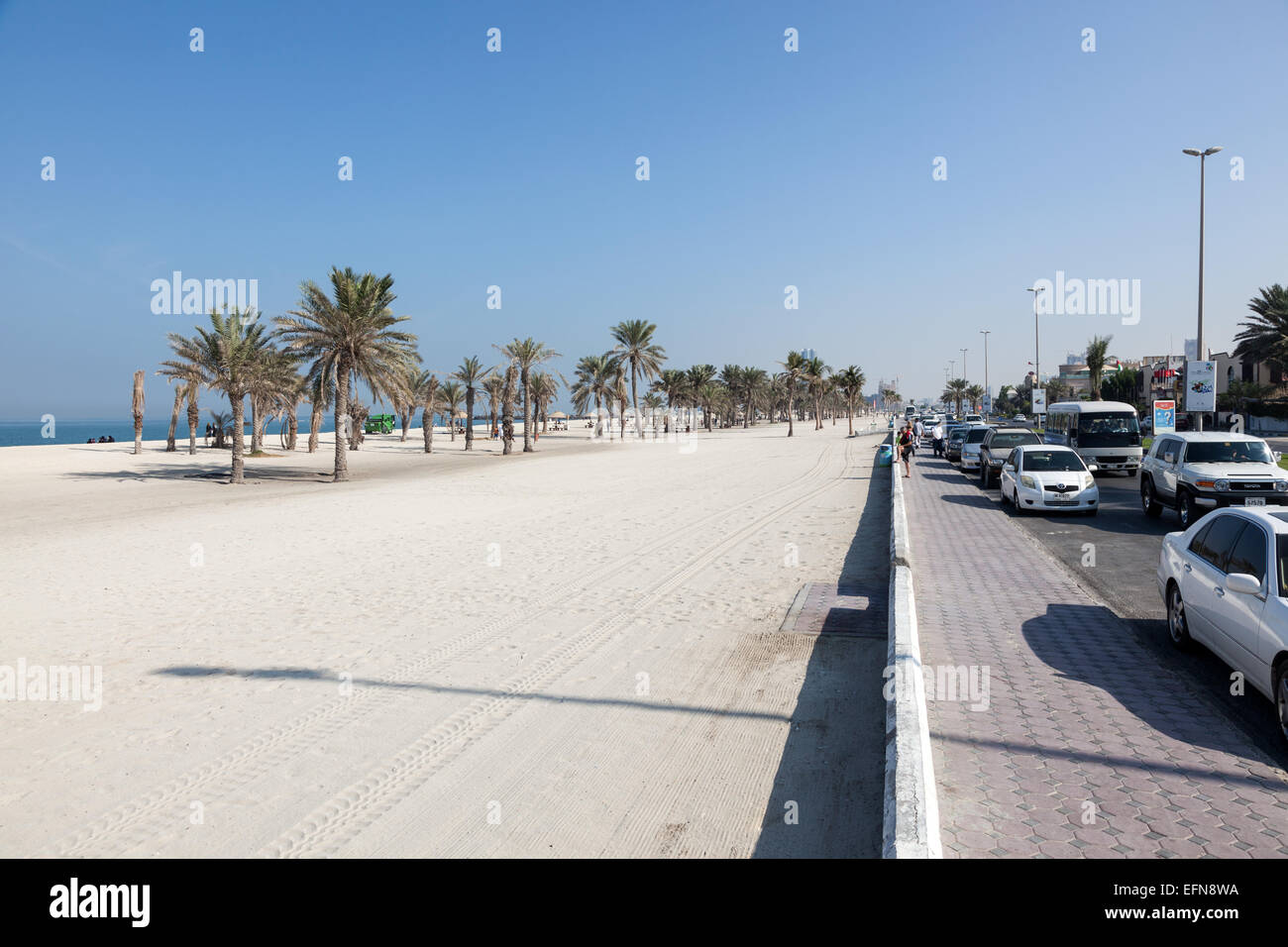 Plage et de la corniche à Umm Al Quwain Banque D'Images