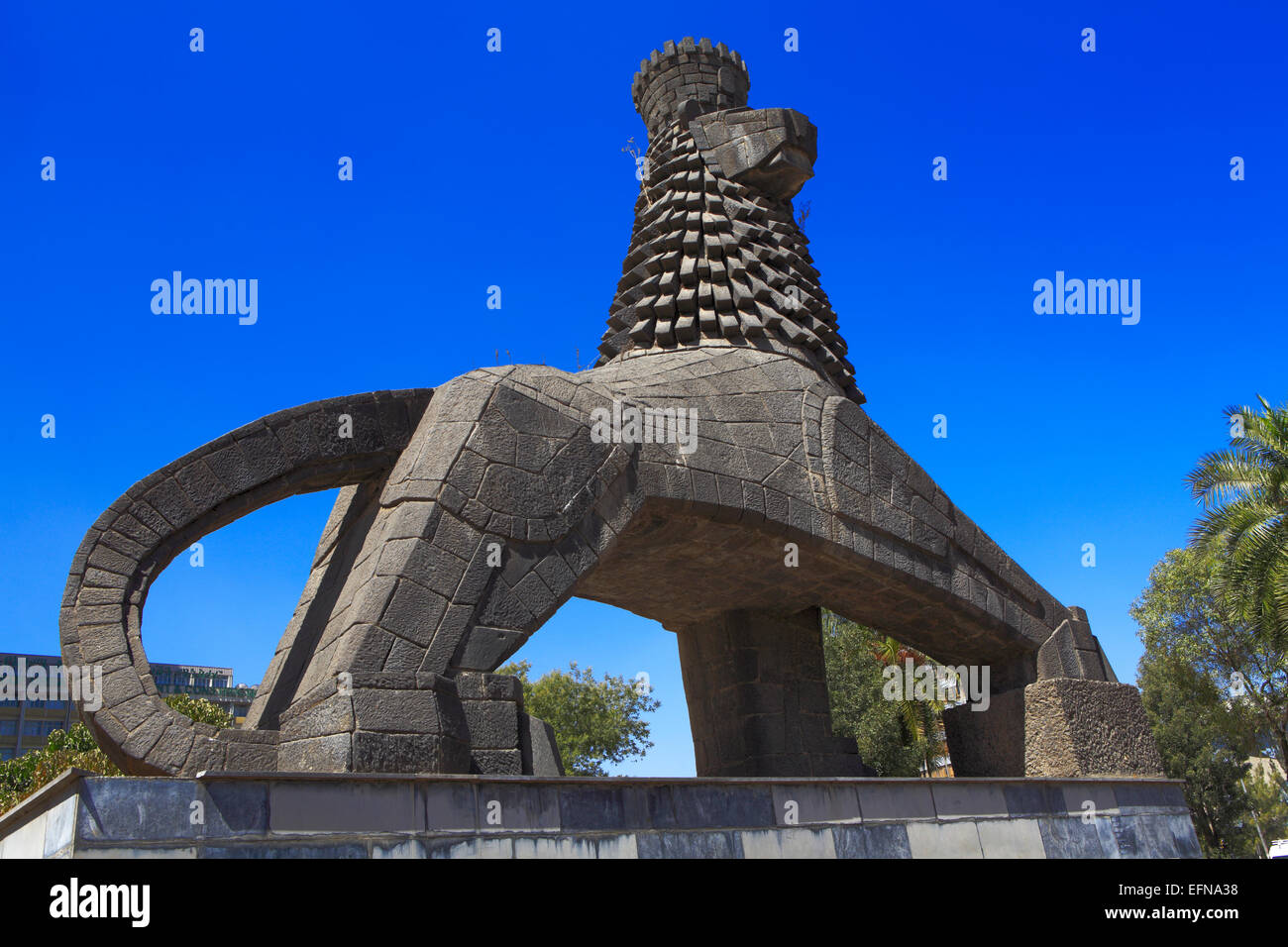 Lion de Juda monument (1955) par Maurice Calka, Addis-Abeba, Ethiopie Banque D'Images