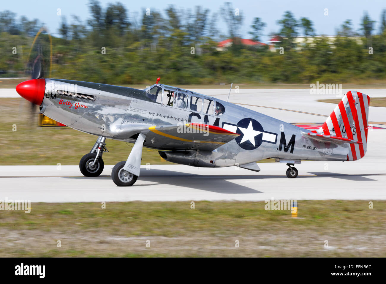P51 Mustang 'Betty Jane', Collings Foundation, Naples, Florida Banque D'Images