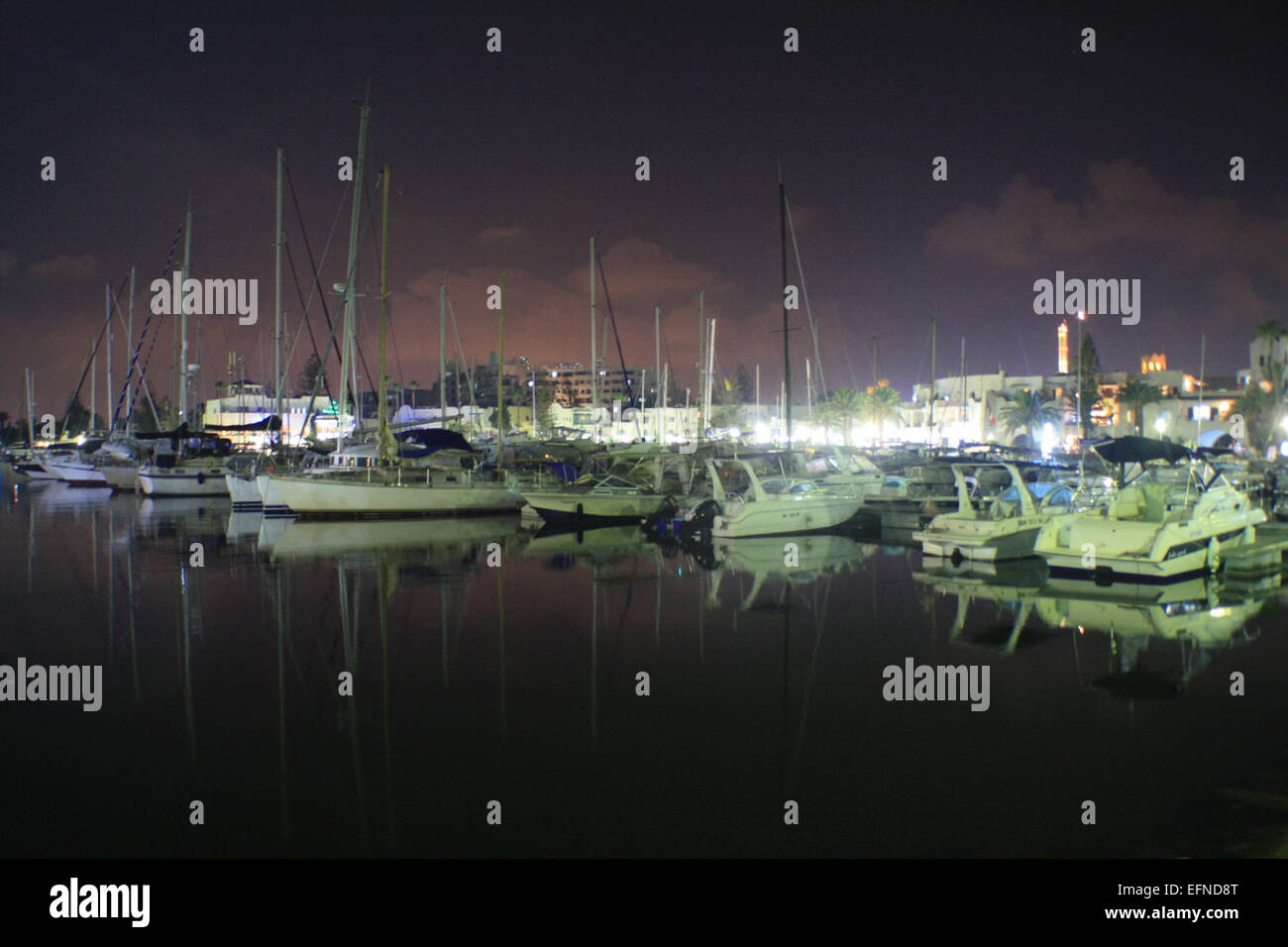 Nuit de temps a le port à Port El Kantaoui Banque D'Images