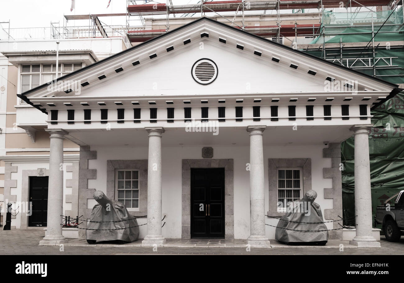 Le rocher de Gibraltar. Le couvent de garde en face de l'outre-mer, territoire britannique, Royaume-Uni, Gibraltar, Royaume-Uni Banque D'Images