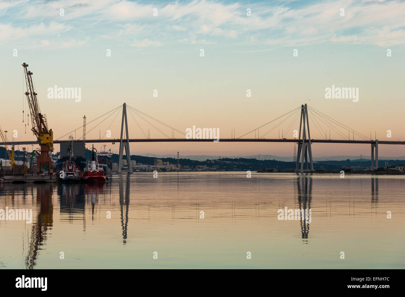 Edgar Cardoso pont sur la rivière Mondego à Figueira da Foz, Portugal Banque D'Images