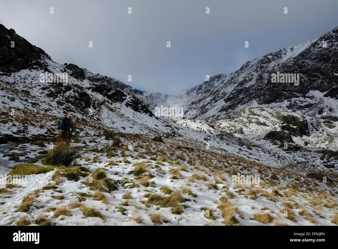 Cadir Idris, en hiver, dans la neige Banque D'Images