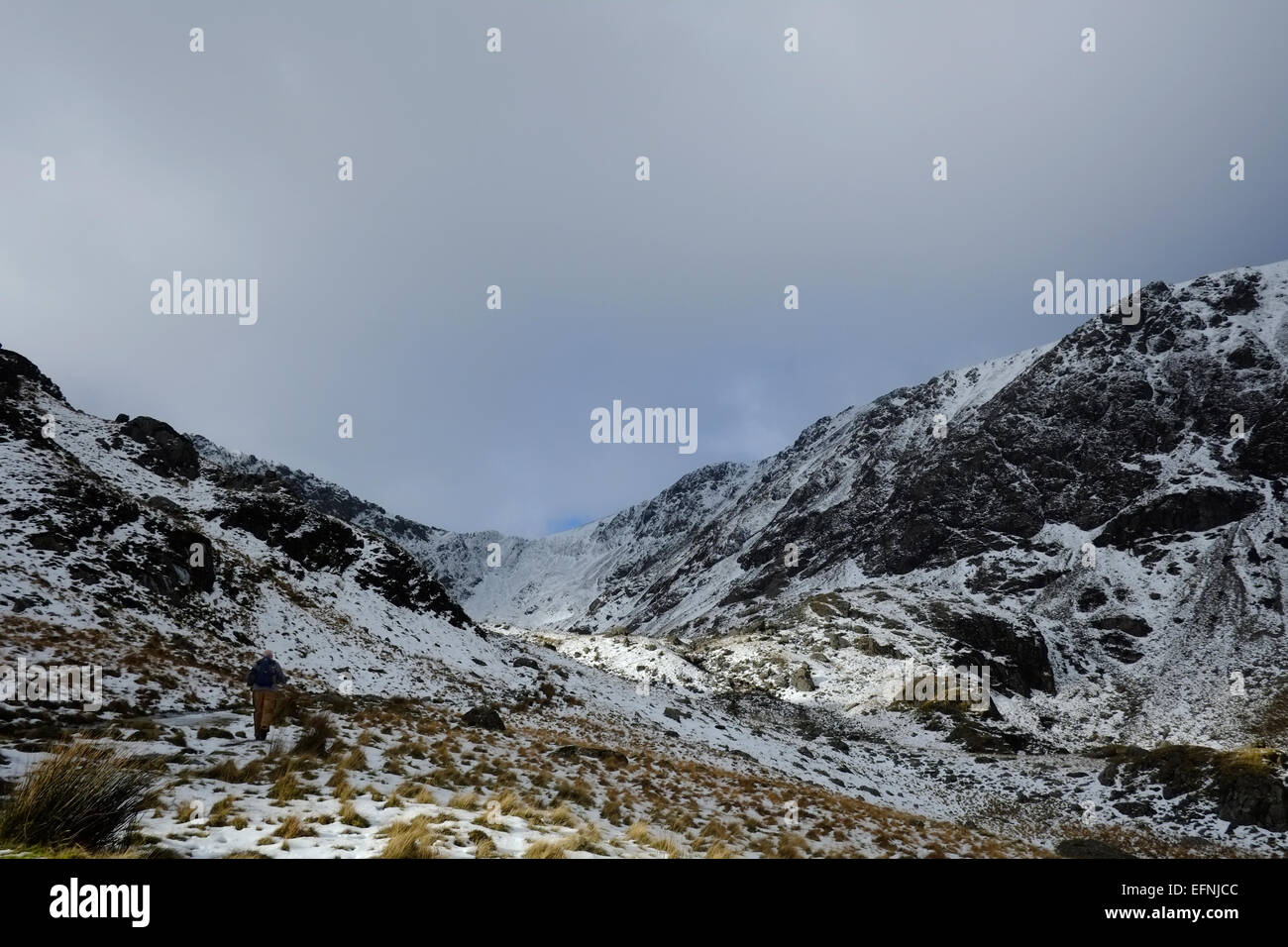 Cadir Idris, en hiver, dans la neige Banque D'Images