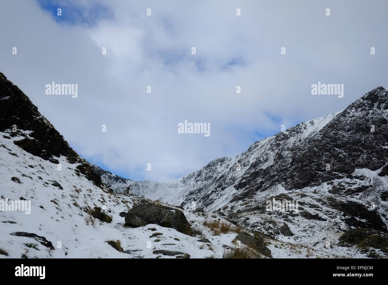 Cadir Idris, en hiver, dans la neige Banque D'Images