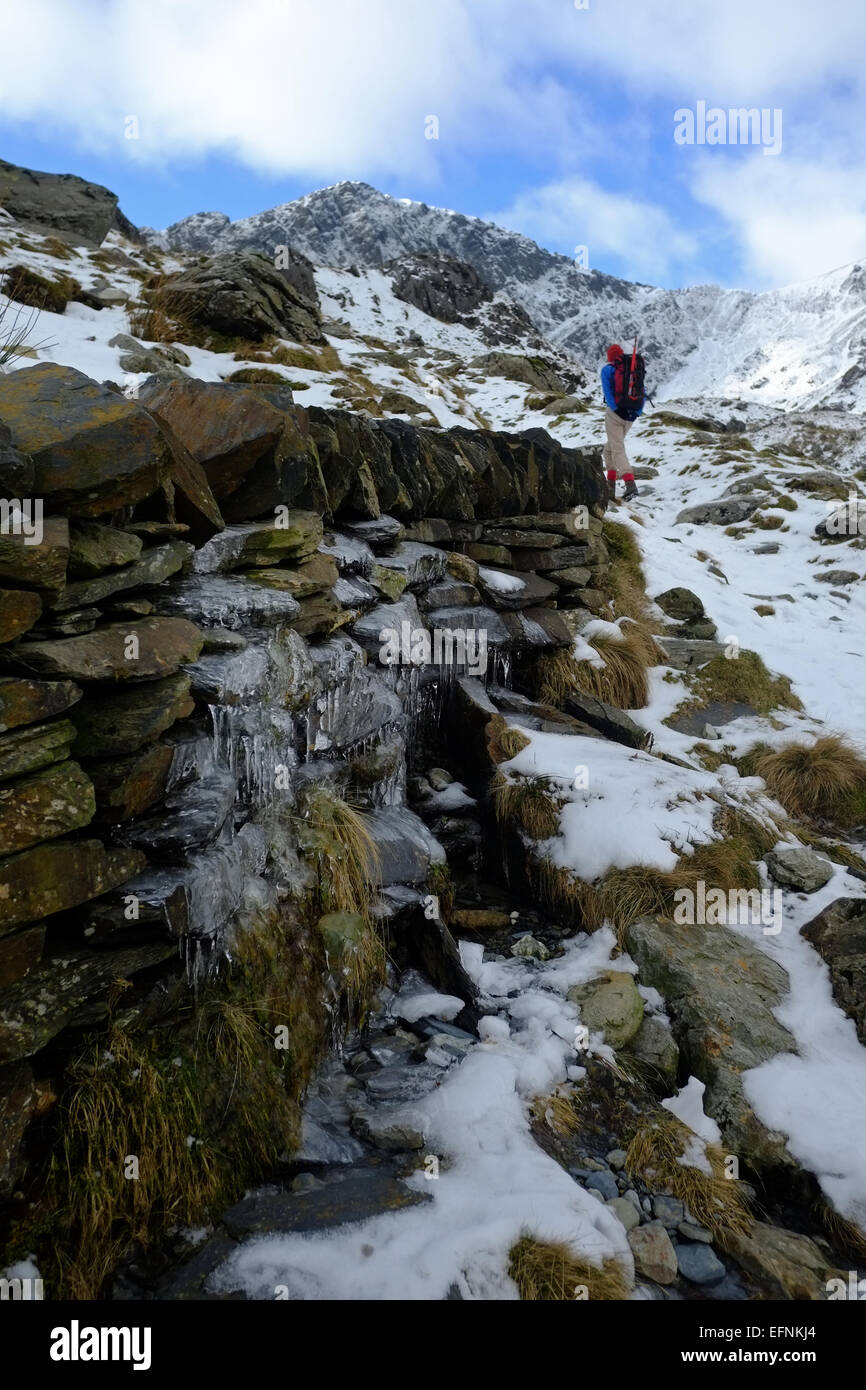 Cadir Idris, en hiver, dans la neige Banque D'Images
