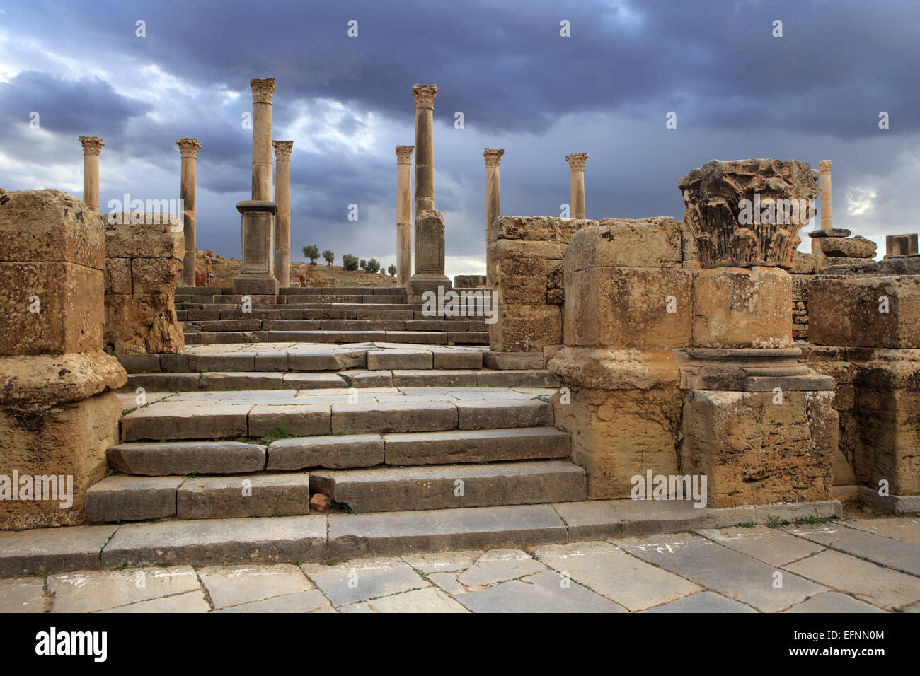 Ancienne ville romaine (2-3ème siècles), Timgad, Batna Province, Algérie Banque D'Images