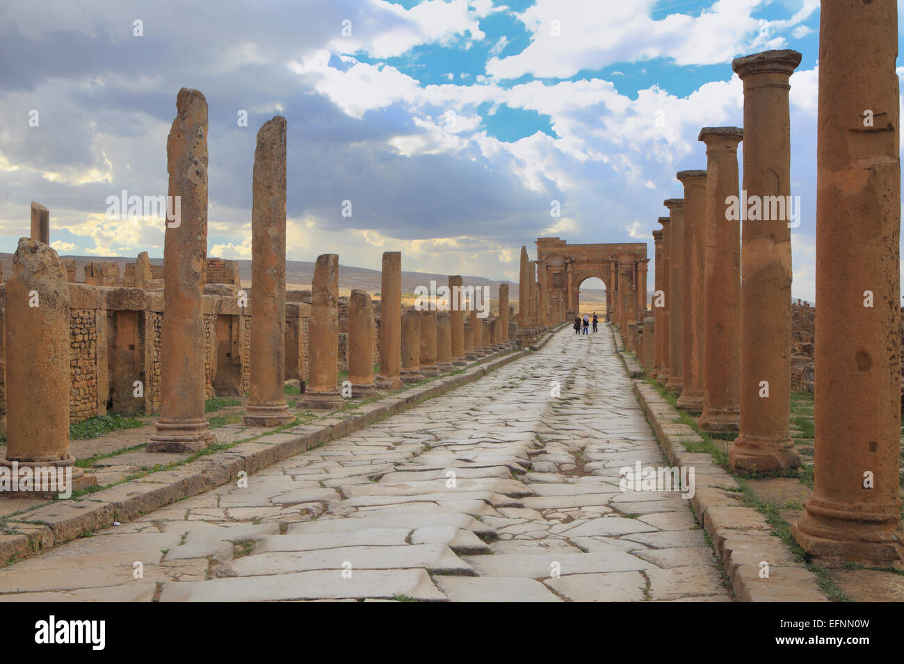 Ancienne ville romaine (2-3ème siècles), Timgad, Batna Province, Algérie Banque D'Images
