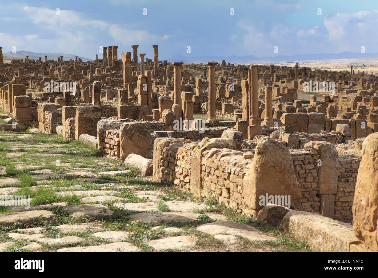 Ancienne ville romaine (2-3ème siècles), Timgad, Batna Province, Algérie Banque D'Images