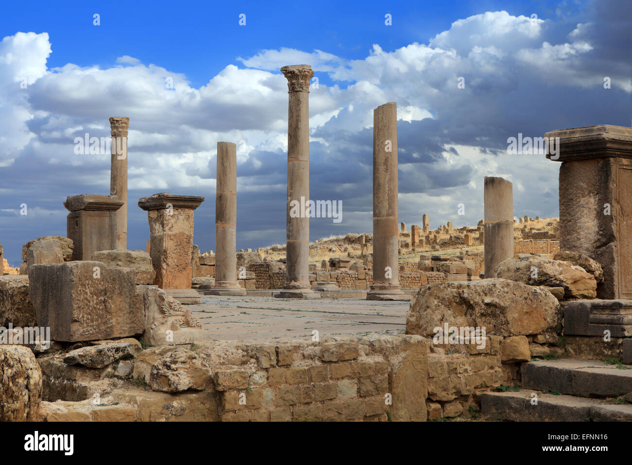Ancienne ville romaine (2-3ème siècles), Timgad, Batna Province, Algérie Banque D'Images