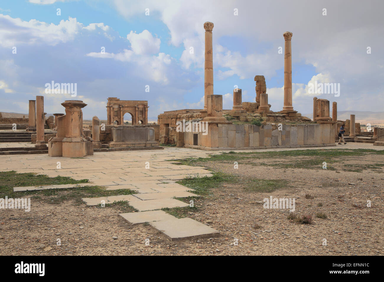 Ancienne ville romaine (2-3ème siècles), Timgad, Batna Province, Algérie Banque D'Images