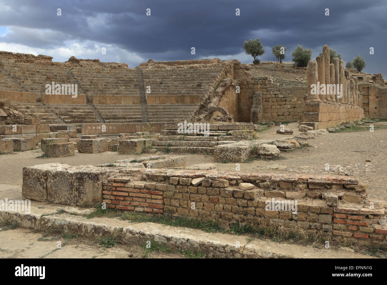 Ancienne ville romaine (2-3ème siècles), Timgad, Batna Province, Algérie Banque D'Images