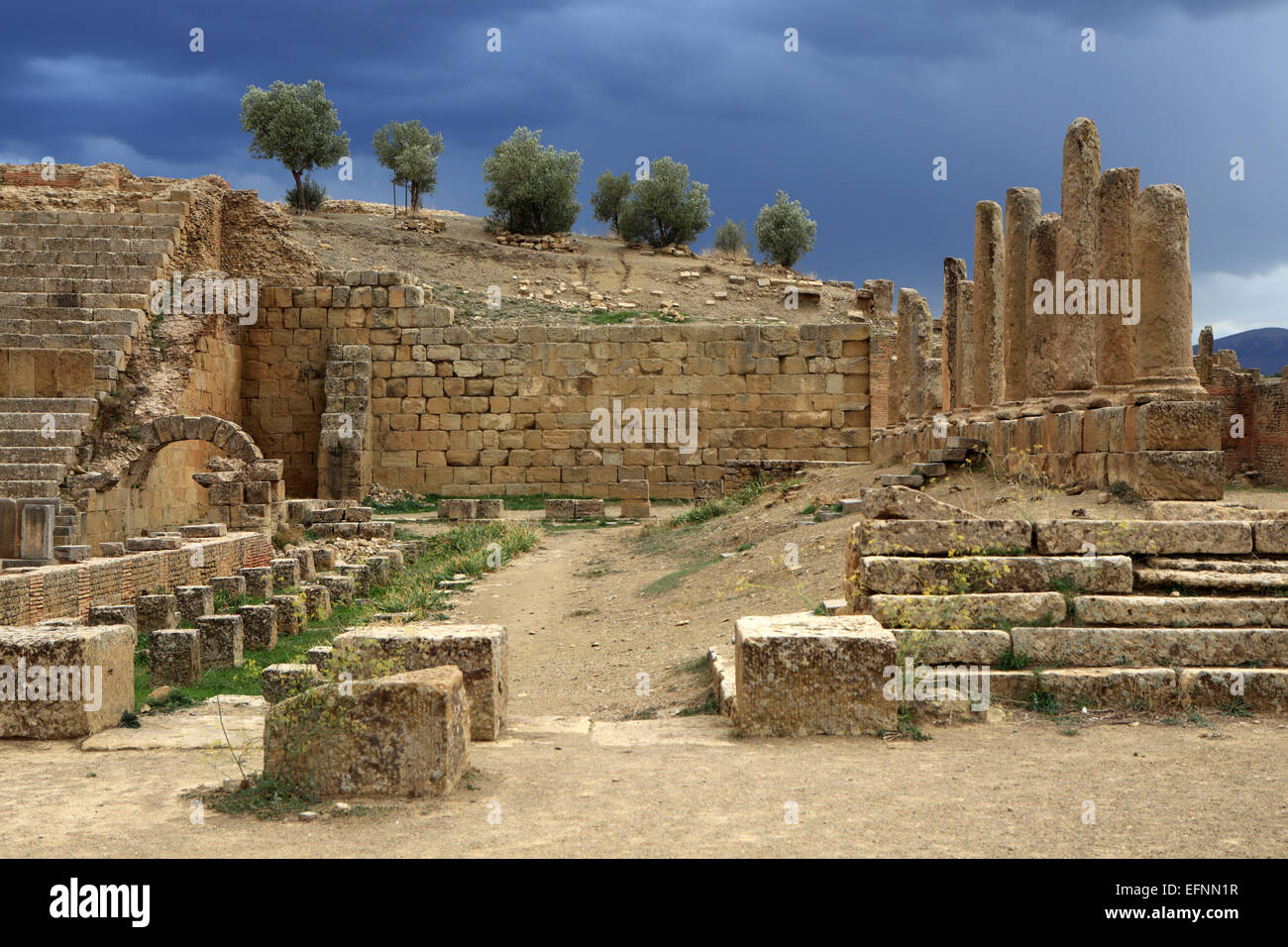 Ancienne ville romaine (2-3ème siècles), Timgad, Batna Province, Algérie Banque D'Images