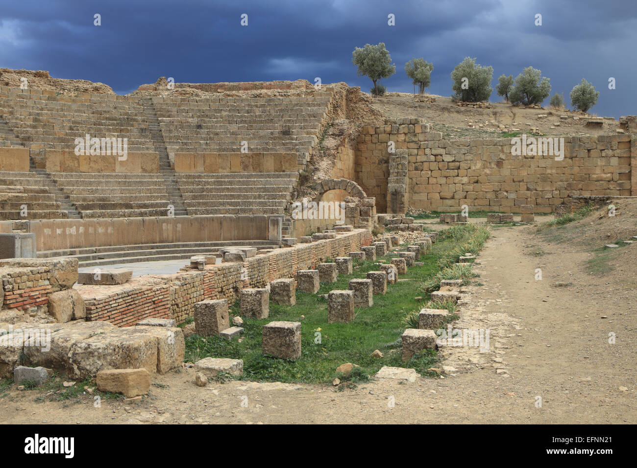 Ancienne ville romaine (2-3ème siècles), Timgad, Batna Province, Algérie Banque D'Images