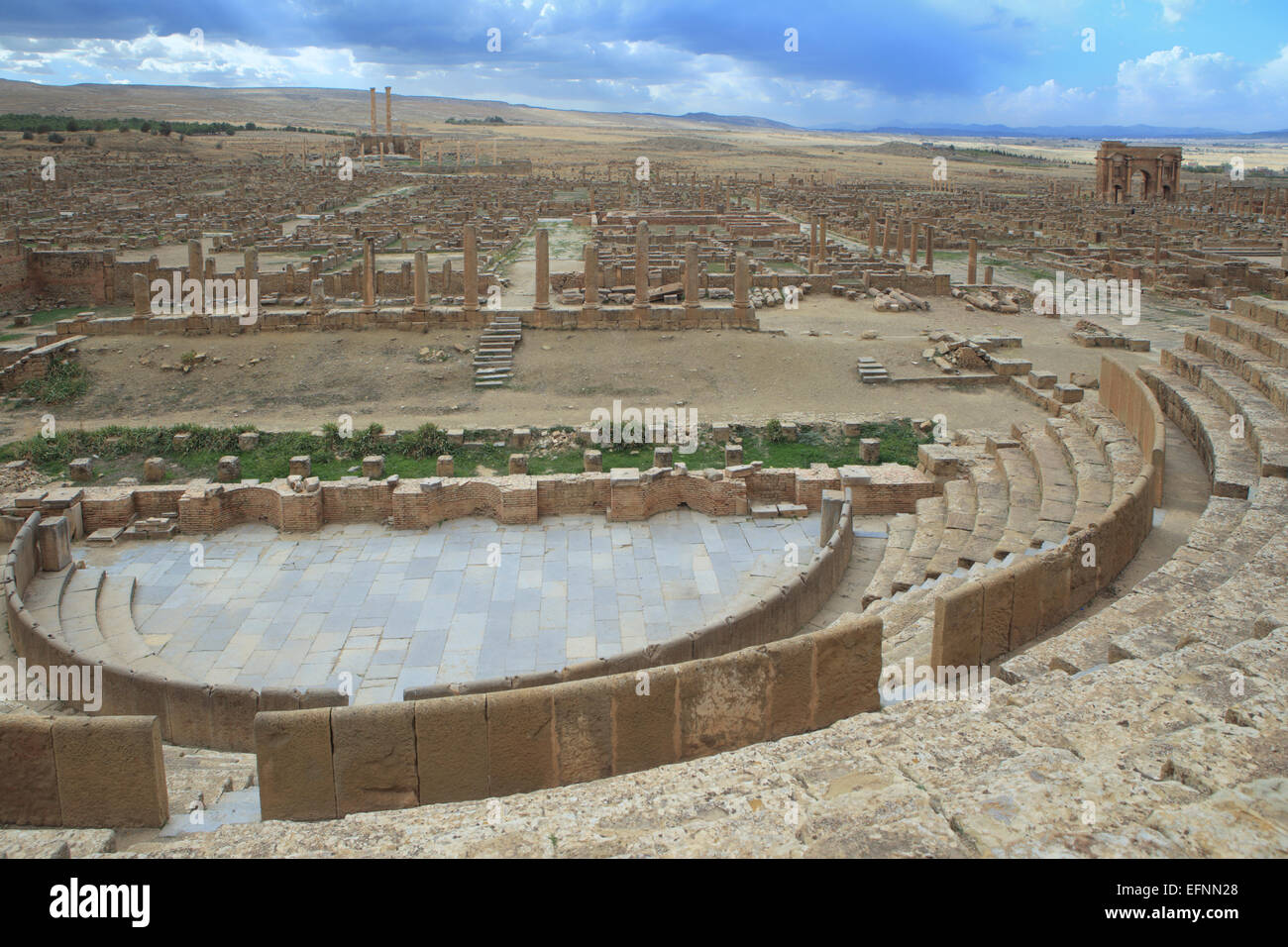 Ancienne ville romaine (2-3ème siècles), Timgad, Batna Province, Algérie Banque D'Images