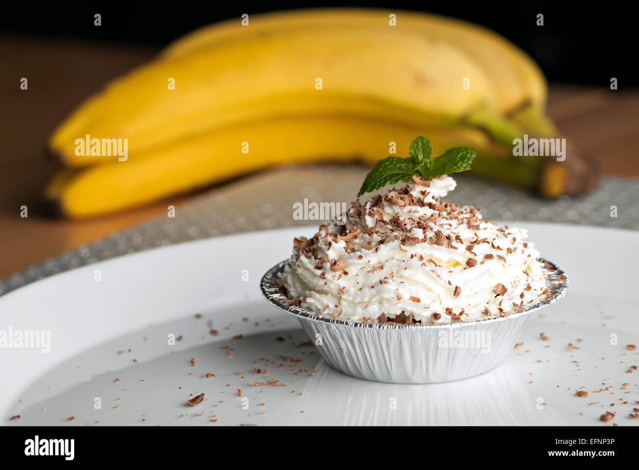 Caramel banane Pastry Cup Banque D'Images