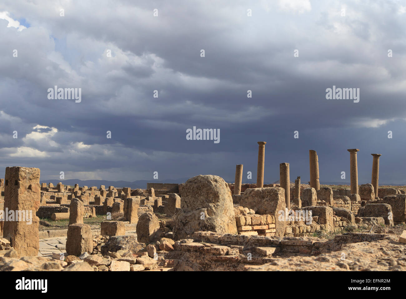 Ancienne ville romaine (2-3ème siècles), Timgad, Batna Province, Algérie Banque D'Images