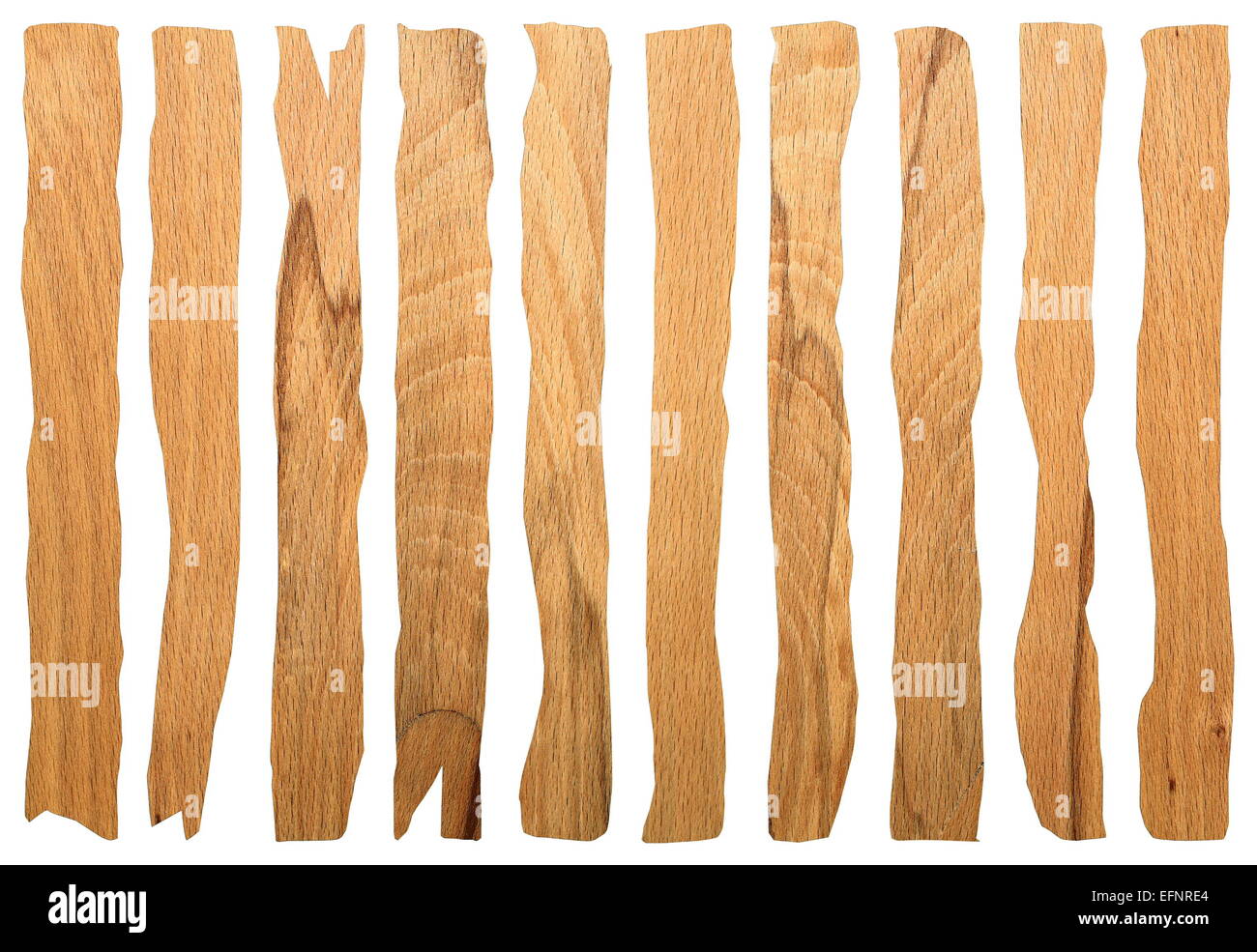Collection de vieux morceaux de bois isolé sur fond blanc Banque D'Images