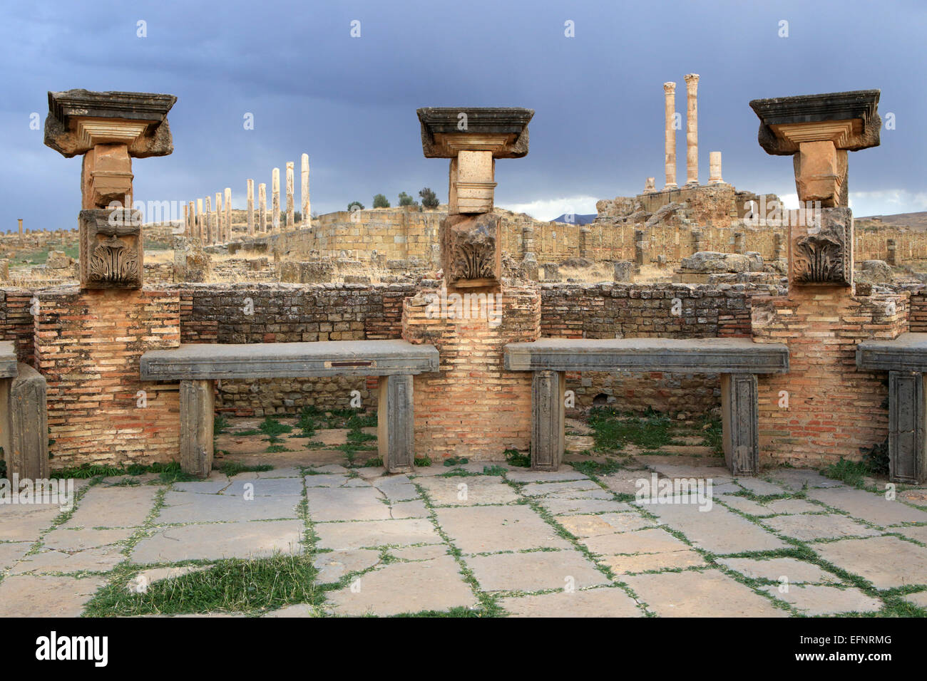 Ancienne ville romaine (2-3ème siècles), Timgad, Batna Province, Algérie Banque D'Images