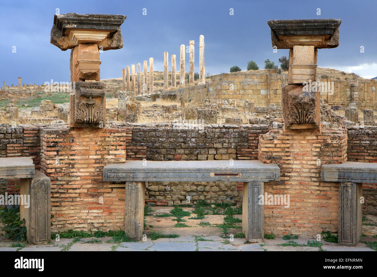 Ancienne ville romaine (2-3ème siècles), Timgad, Batna Province, Algérie Banque D'Images