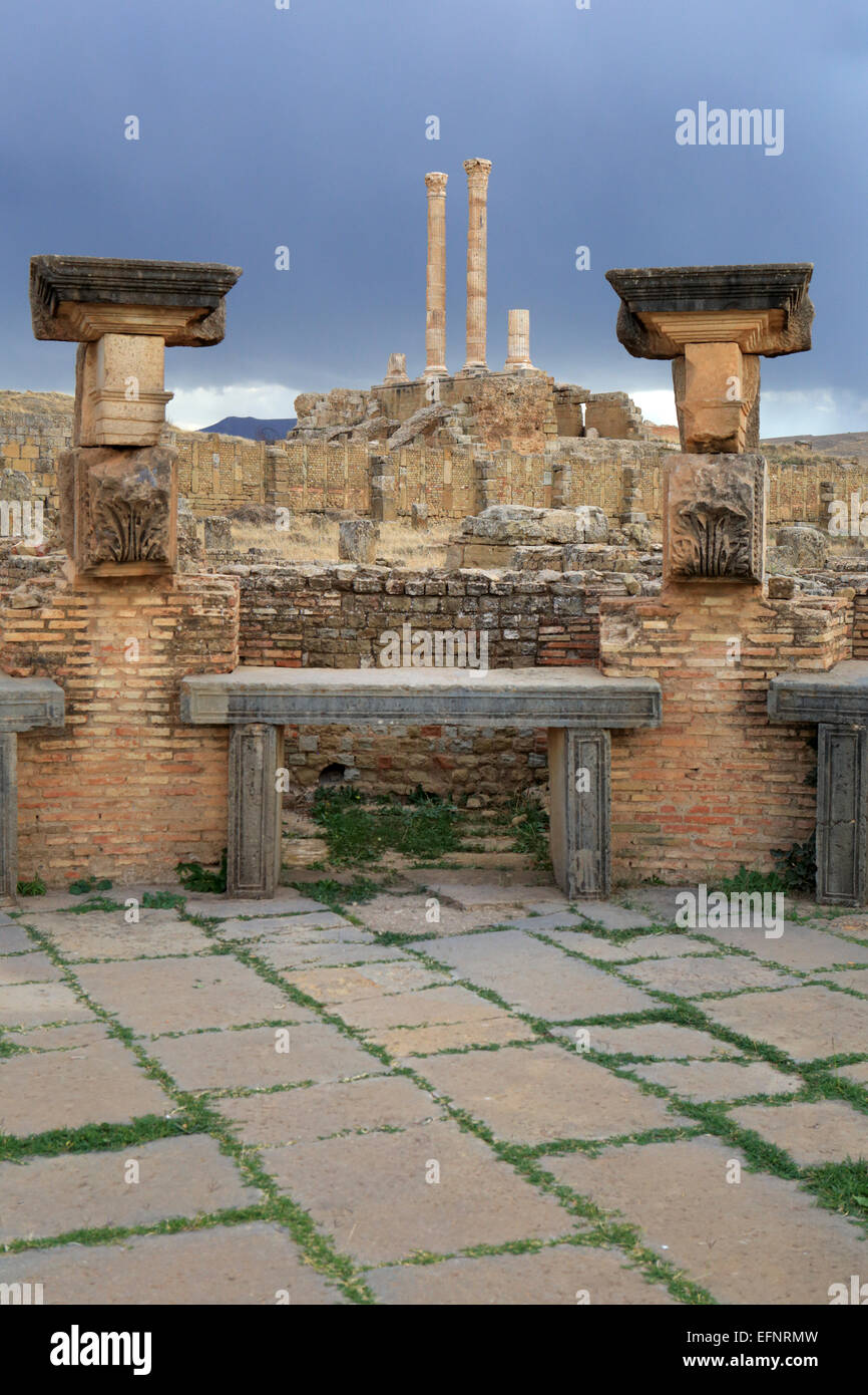Ancienne ville romaine (2-3ème siècles), Timgad, Batna Province, Algérie Banque D'Images