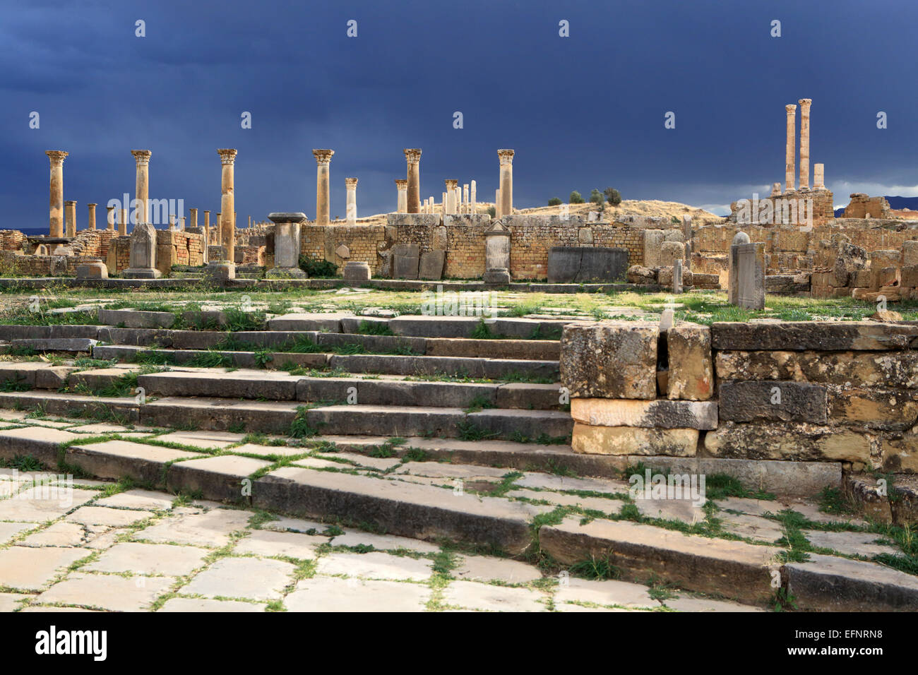 Ancienne ville romaine (2-3ème siècles), Timgad, Batna Province, Algérie Banque D'Images