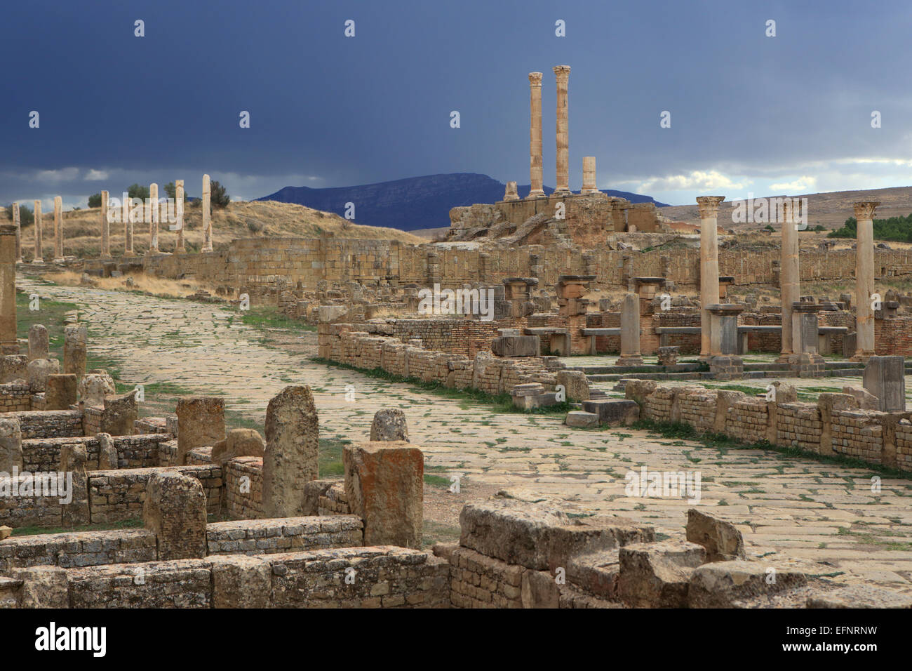 Ancienne ville romaine (2-3ème siècles), Timgad, Batna Province, Algérie Banque D'Images