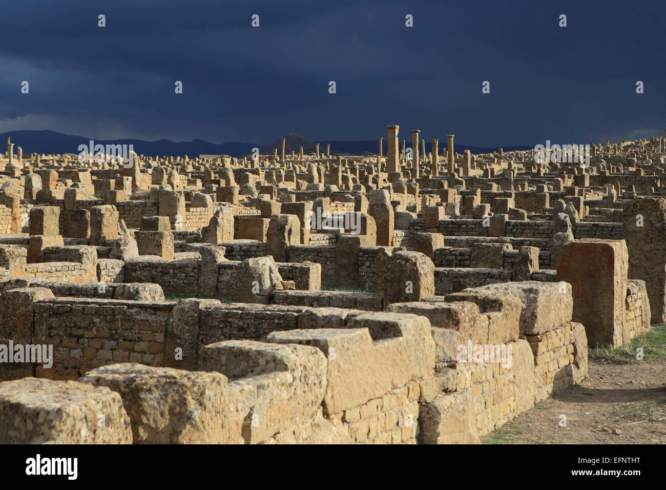 Ancienne ville romaine (2-3ème siècles), Timgad, Batna Province, Algérie Banque D'Images