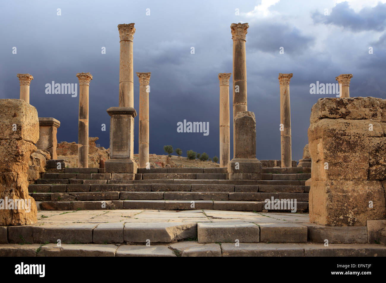Ancienne ville romaine (2-3ème siècles), Timgad, Batna Province, Algérie Banque D'Images