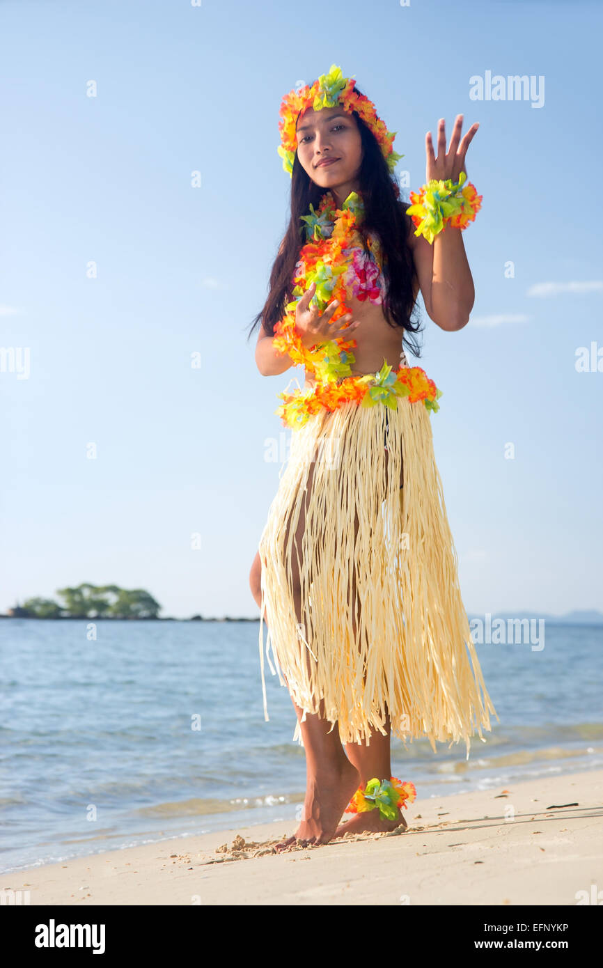 Bloc De Courtepointe Tissu – Danseuse Hula Hawaïenne – Bleu Ciel – Ann Jensen – Neuf
