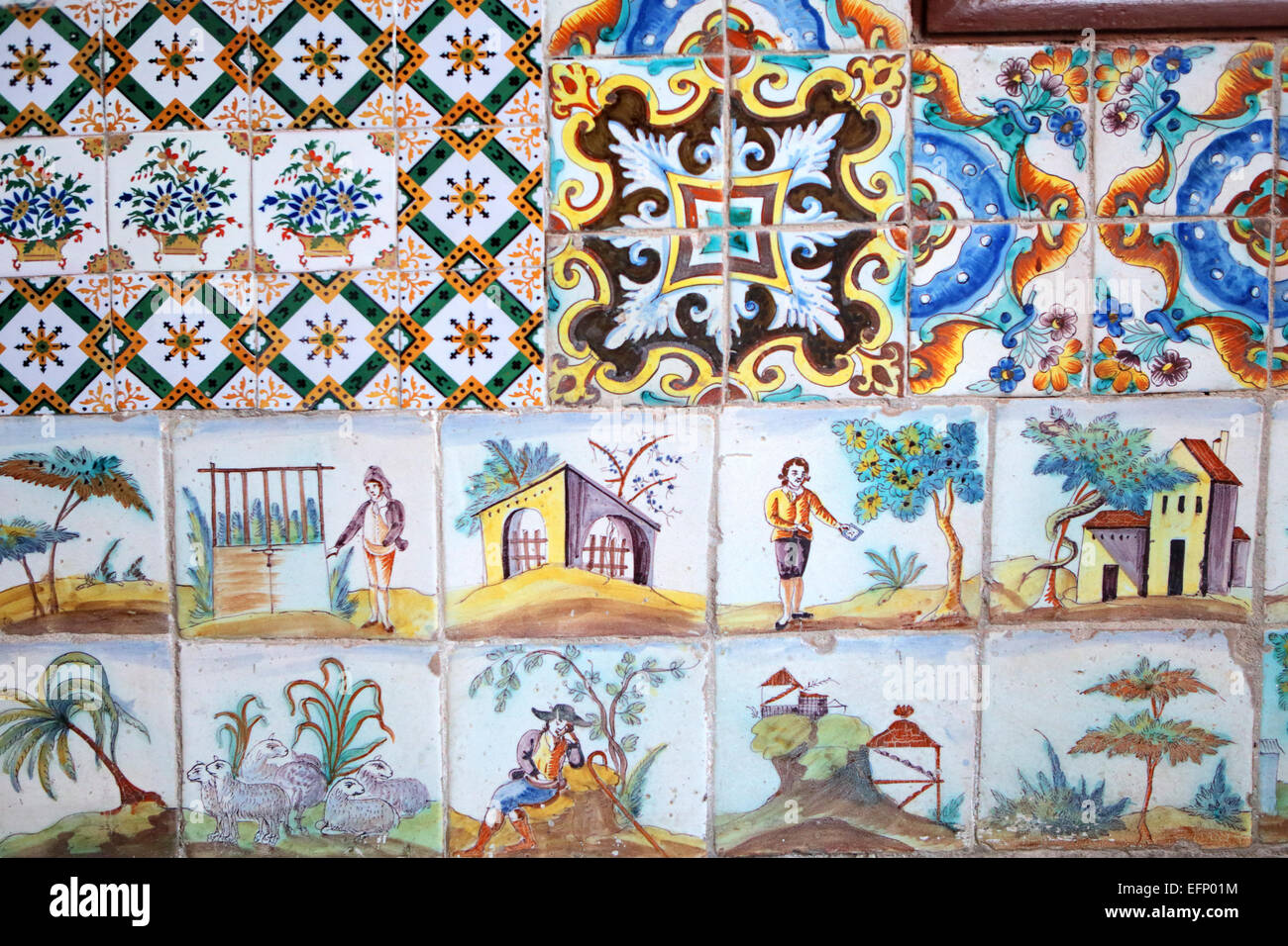 Les carreaux de céramique française Vintage décoration, Alger, Alger, Algérie Province Banque D'Images