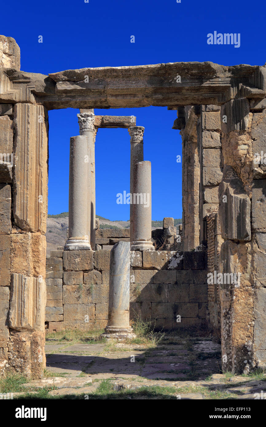 Ruines de l'antique ville Cuicul, Djemila, Sétif, Algérie Province Banque D'Images