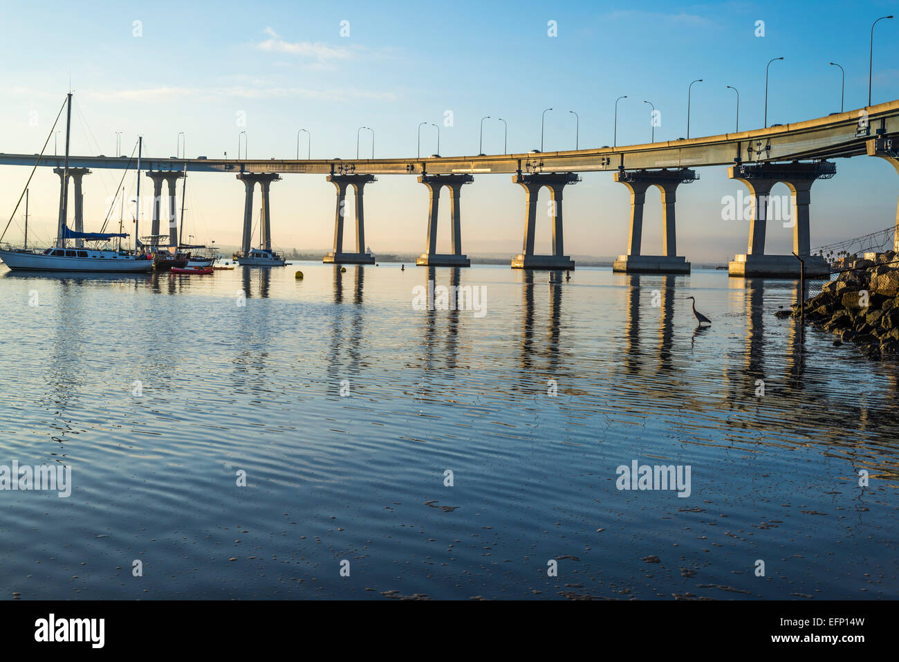 San Diego Harbor et le Coronado Bridge. Coronado, en Californie, aux États-Unis. Banque D'Images