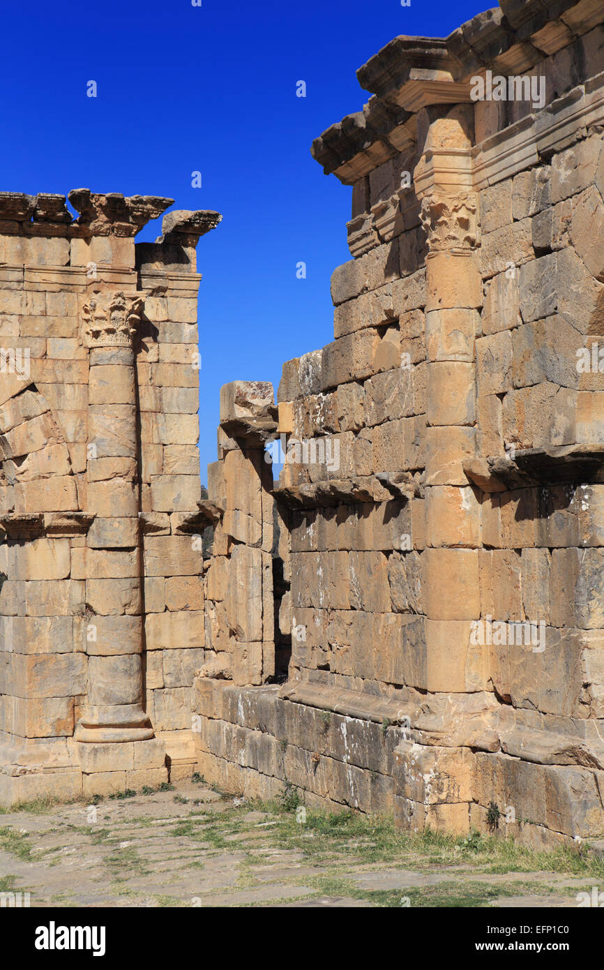 Ruines de l'antique ville Cuicul, Djemila, Sétif, Algérie Province Banque D'Images