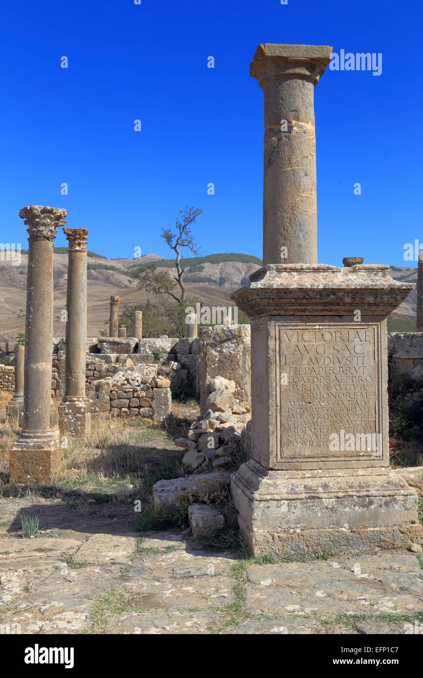 Ruines de l'antique ville Cuicul, Djemila, Sétif, Algérie Province Banque D'Images