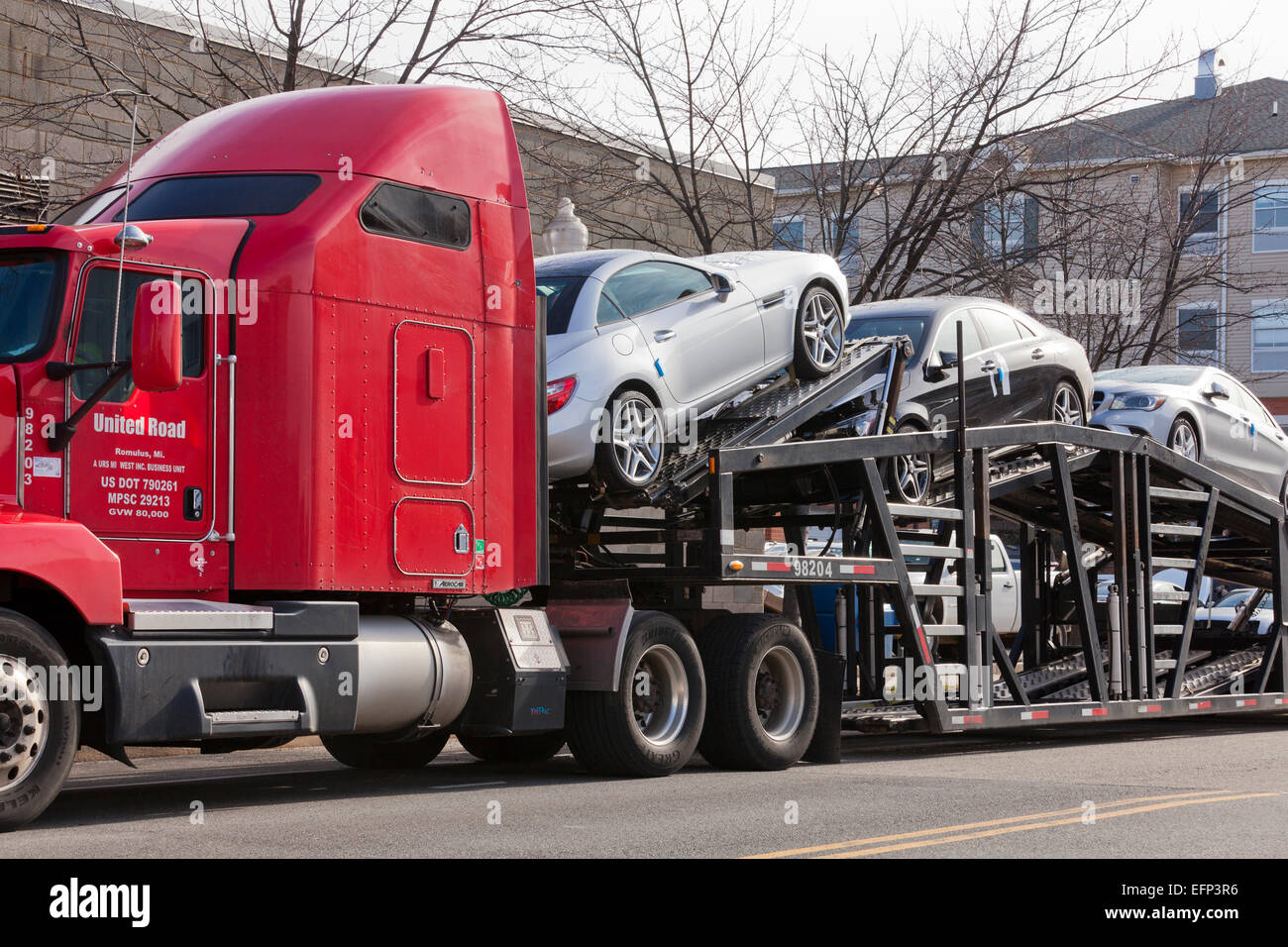 Auto transport camion - USA Banque D'Images